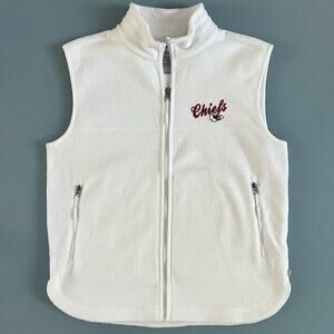 Antigua Kansas City Chiefs White Fleece Full Zip NFL Football Womens Vest